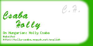 csaba holly business card